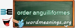 WordMeaning blackboard for order anguilliformes